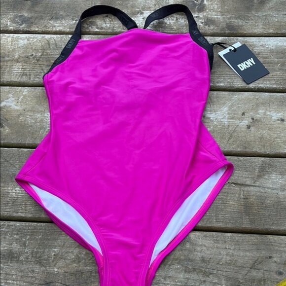 DKNY Fuchsia One Piece Bathing Suit size S - Picture 4 of 6